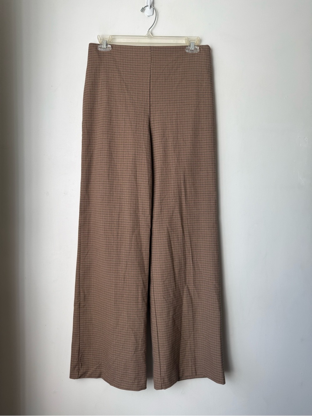 House of Harlow 1960 Brown and Beige Plaid Wide Leg Trousers S